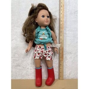 My Life 18 Inch Doll Brunette Blue Eyes Outfit Boots Freckles 2013